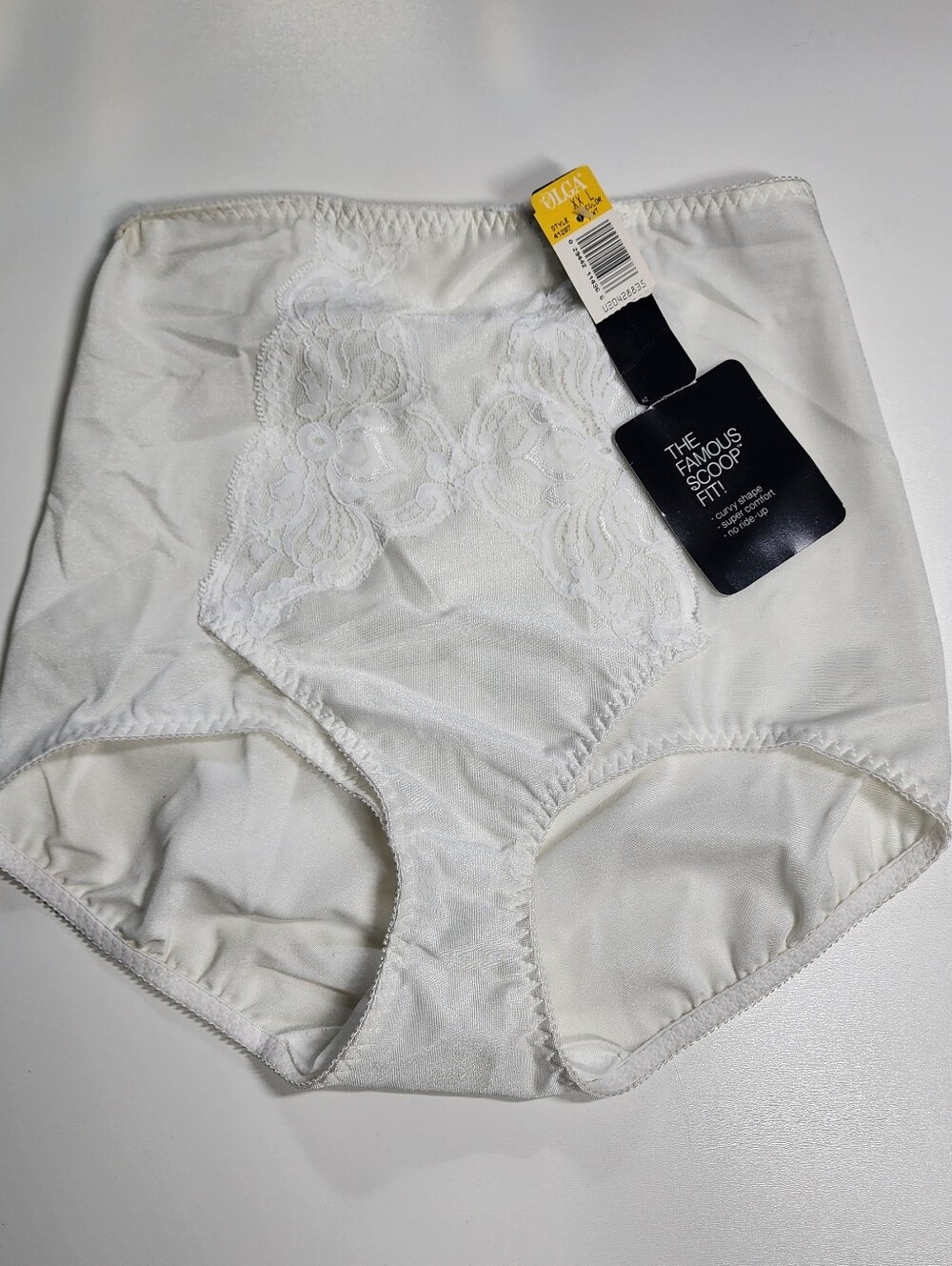 NWT Olga Scoop Fit Brief Underwear XL White Style 41207